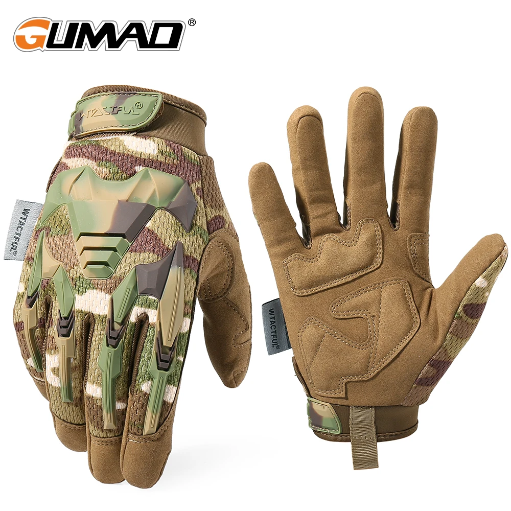 WTACTFUL Guantes tácticos de goma protectores de dedo completo para  Airsoft, caza, ciclismo, motocicleta