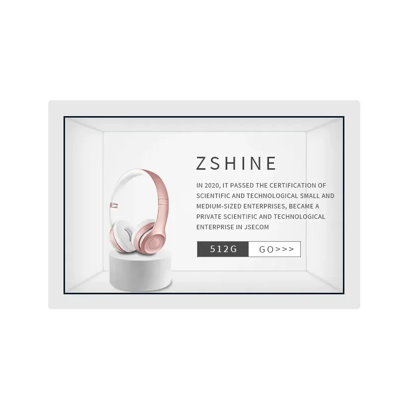 New 32 55 inch transparent LCD display box for digital signage, with touch screen Android or Windows