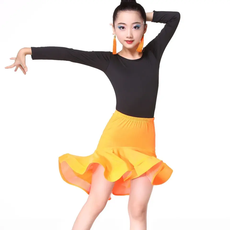 Costume De Danse Latine Pour Fille - Jupe + Justaucorps Manches Courtes, Taille 170cm, Couleur Violet (plusieurs Couleurs/sizes)