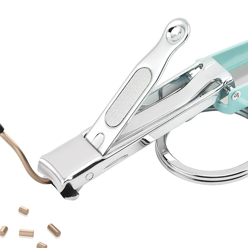 Ultra-thin Portable Folding Nail Clipper Compact Nail File Cutter Collapsible Fingernail Trimmer Clippers with Key Ring