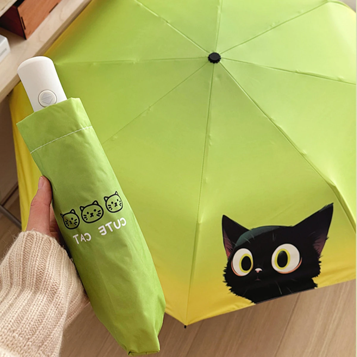 Cat Folding Umbrella Automatic Sunscreen UV Protection Rain Rain Dual Purpose Sunshade Umbrella Portable Travel