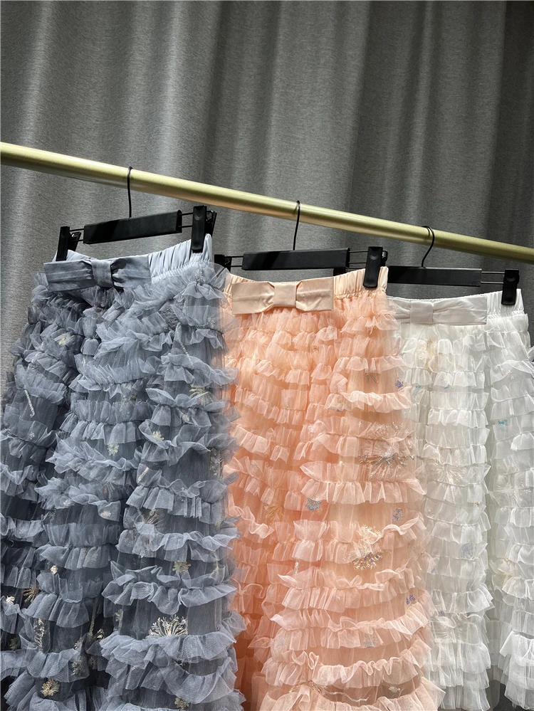 pencil skirt Skirts For Women New Products In Spring And Summer Casual Solid Color Elastic Waist Irregular Hem Skirt Sequin Embroidery nike tennis skirt