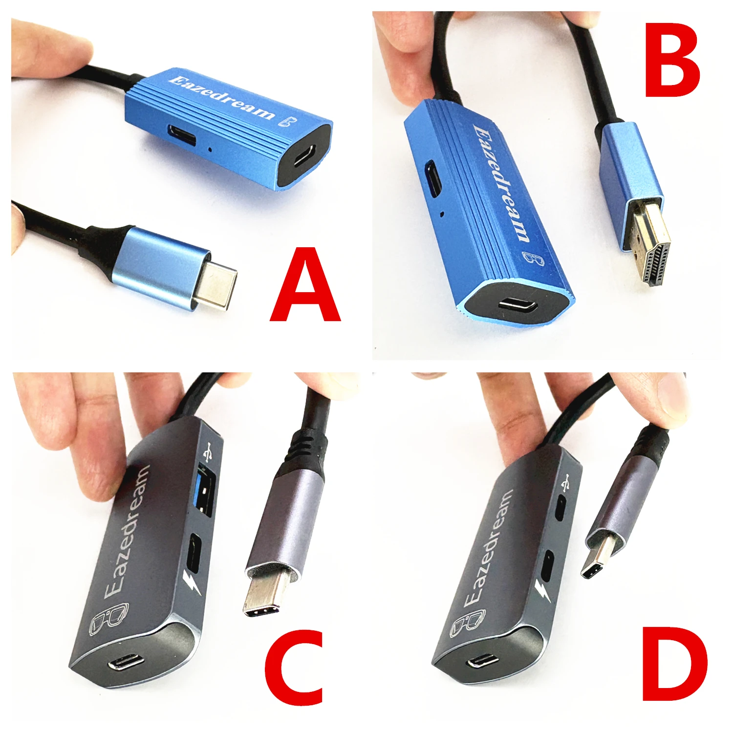 AR Glasses Hub Seamless Multi-Device Type-C HDMI-compatible Charging Adapter for Xreal Beam Viture Rokid Station Rayneo XR USB-C 3