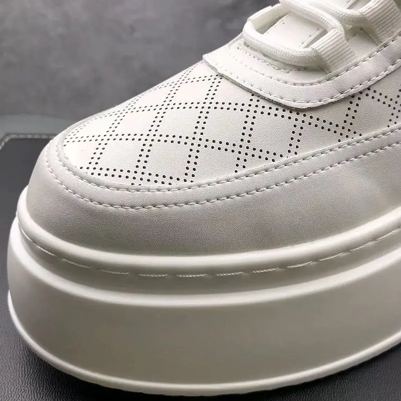 Spring Autumn Light Breathable White Casual Sneakers Fashion Round Toe Thick Bottom Business Driving Walking Loafers V12 5