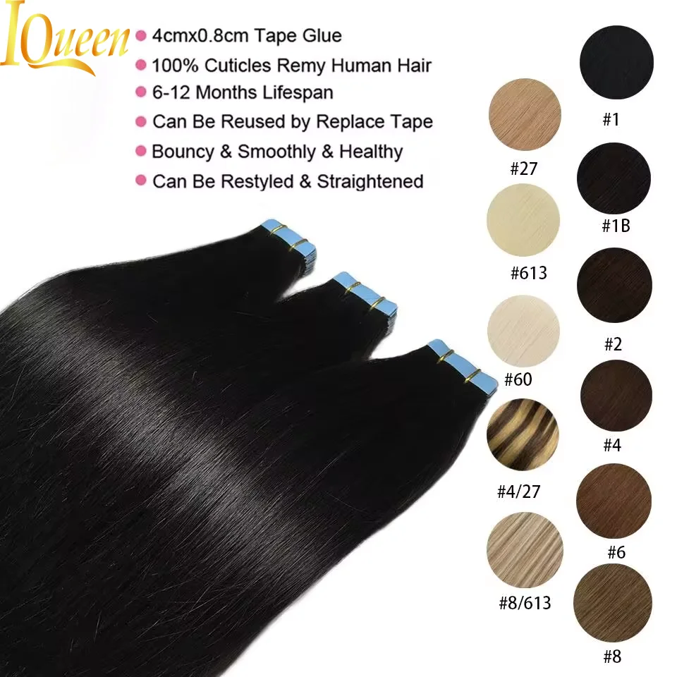 Straight Tape in Hair Extensions Human Hair 100% Remy Human Tape in Seamless Skin Natural Black Ins for Women human hair extensions,hair extensions