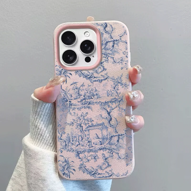 Pink Lily Flower Soft PU Leather Matte Phone Case