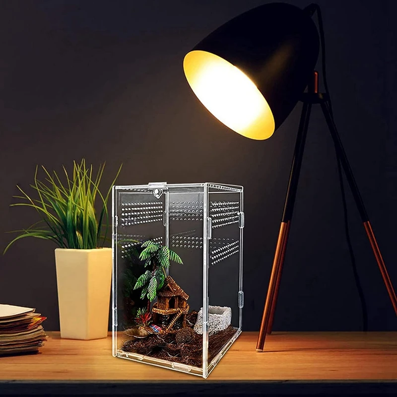 Reptile Terrarium Box Reptile Food Box Fit For Spiders, Horned Frogs,Pet Snakes And Other