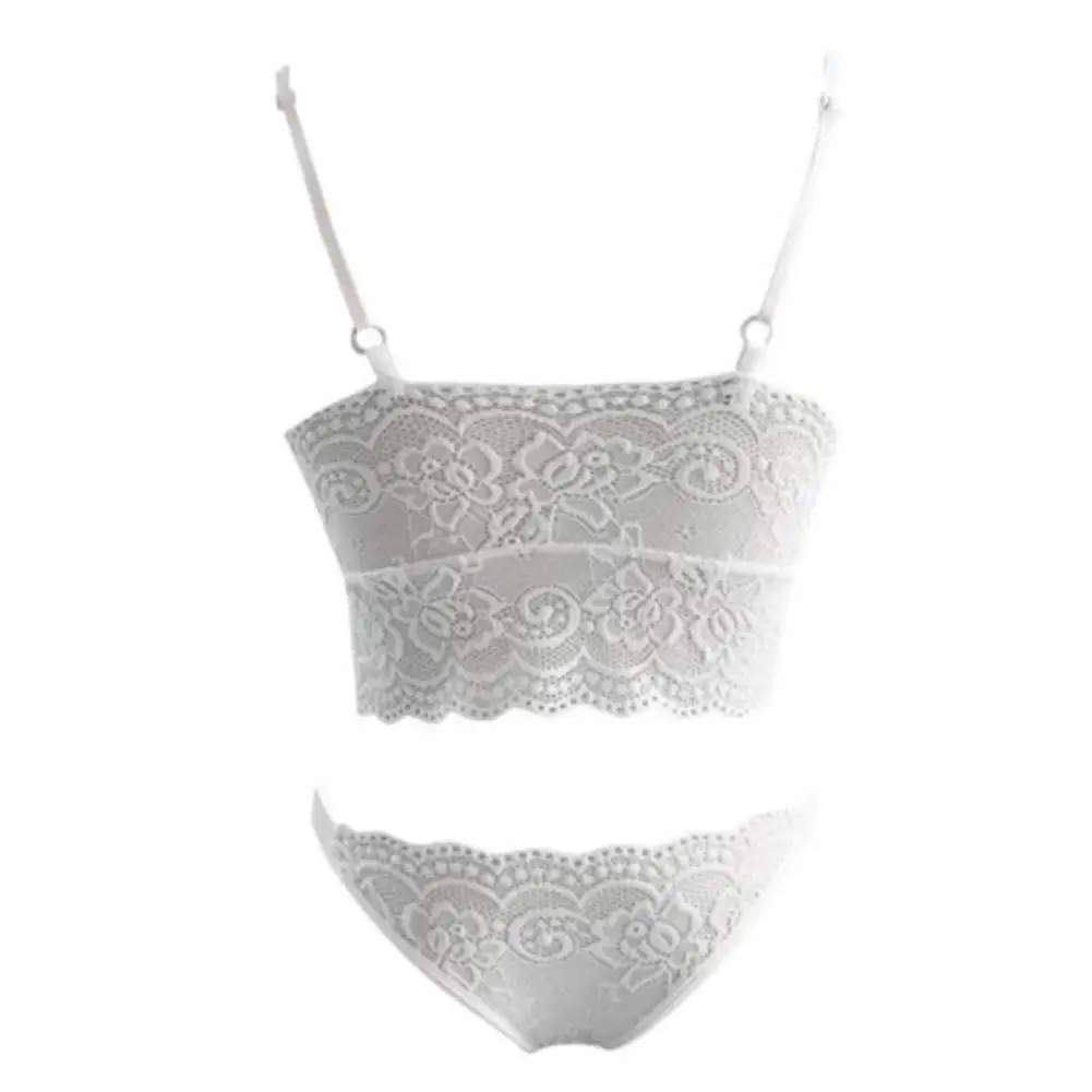 

Sensual Underwear Set Exquisite Lace Women's Underwear Set Seductive High Waist Bra Panties with Adjustable Straps Soft