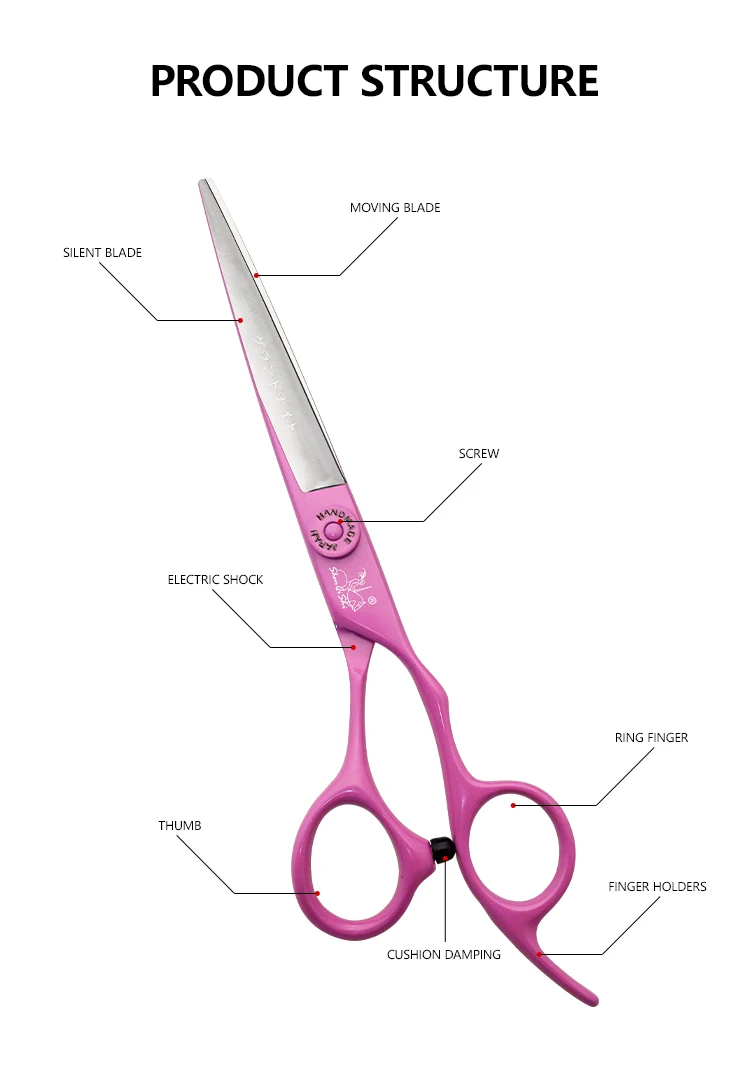 Titan rosa Farbe Friseurs chere 5,0, 7,0 Zoll Friseur Haars ch neides chere 440c Stahl Friseursalon Friseurs chere – Detail 8