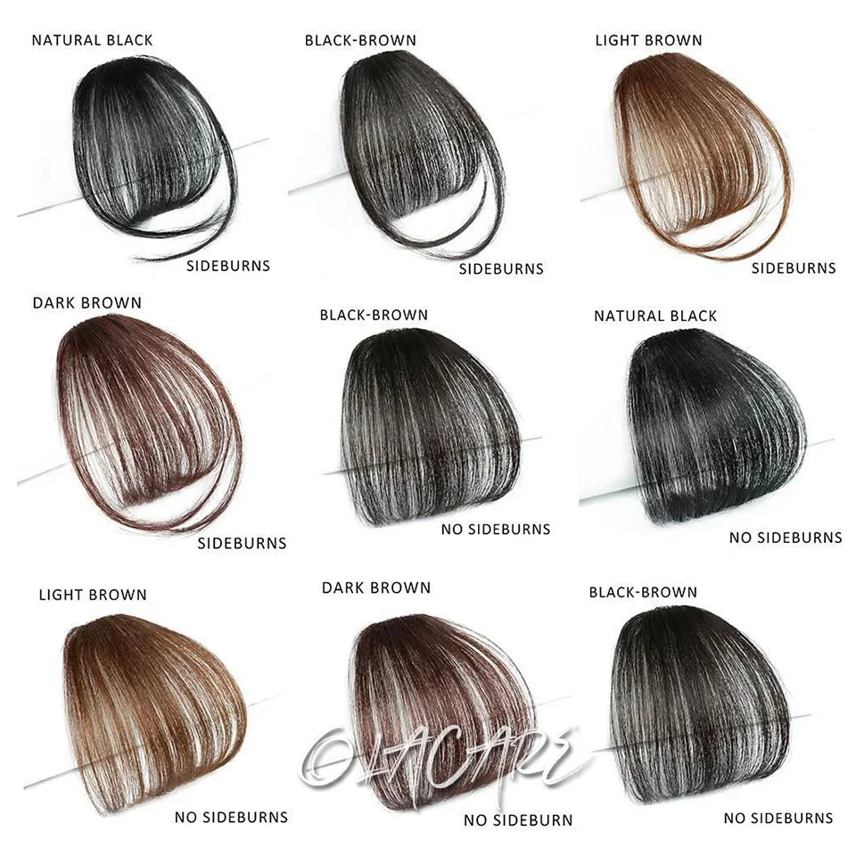 Synthetic Brown Clip In Hair Bangs For Women