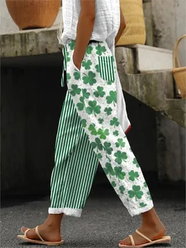 Women's Athleisure Loose Straight Cropped Pants Multi-Pocket Drawstring Cargo Pants Summer Fashion Solid Holiday Women Pant