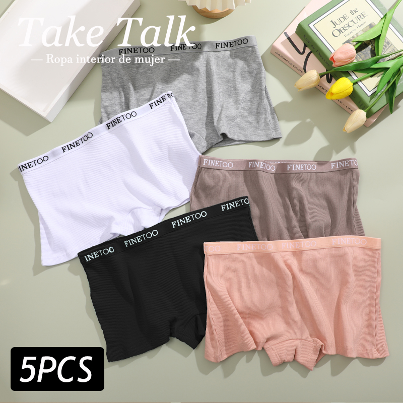 5PCS/Set Safety Cotton Panties For Women Seamless Boyshorts Body Shaping Casual Shorts Ladies Boxer Briefs Soft Cotton Underwear