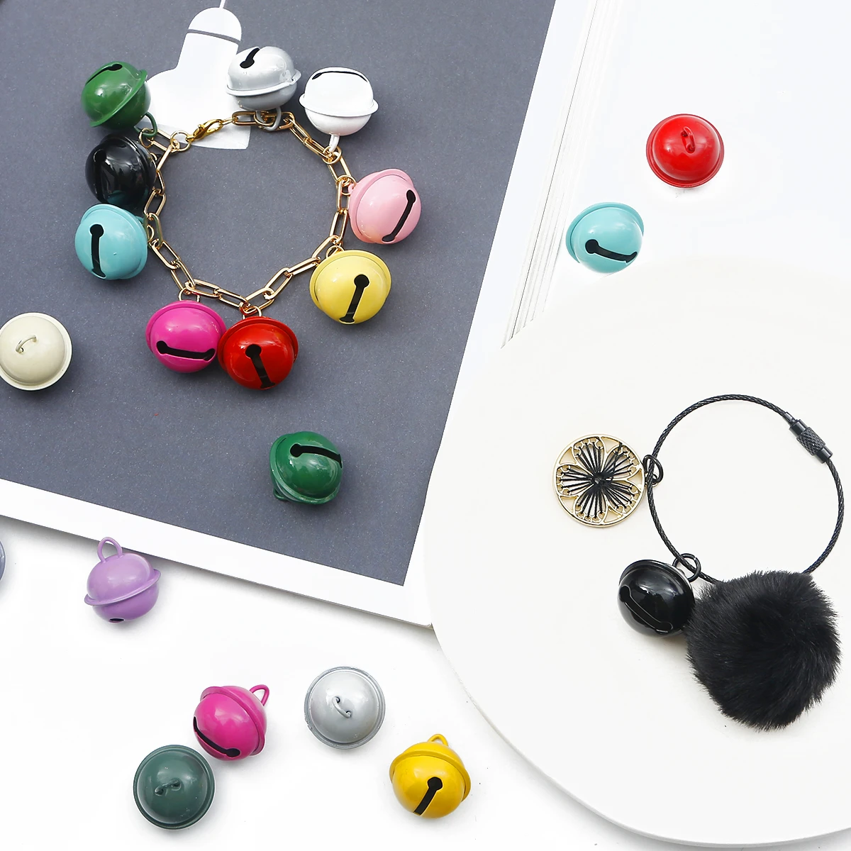 Miwayer Metal Jingle Bells hand bell Macaron Color 22mm Christmas Party Crafts Decoration DIY Make Handmade Material 25Pcs