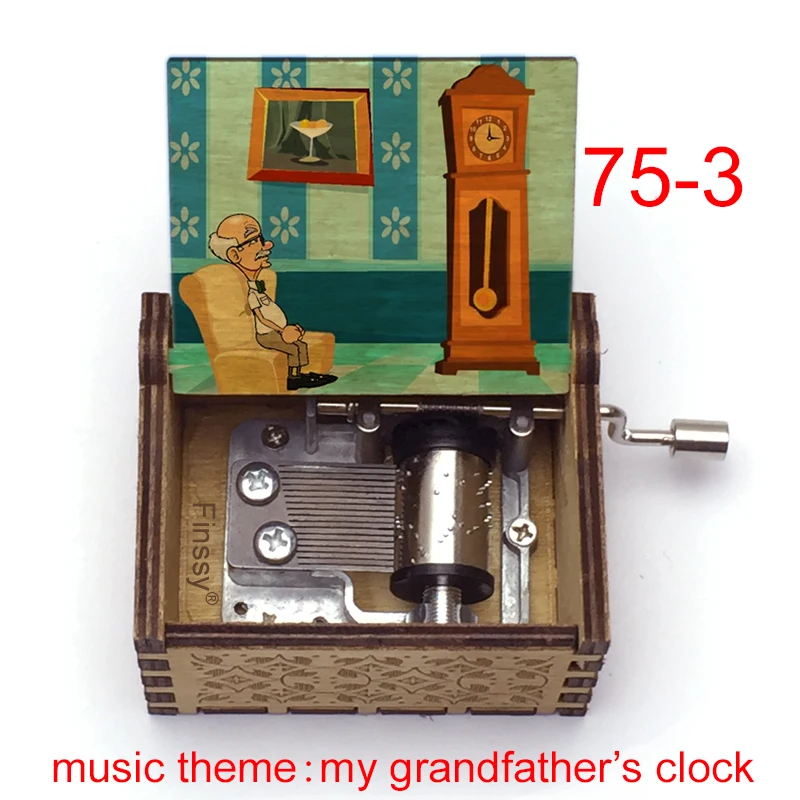 Wooden color print Music Box my grandfather's clock grandfather Birthday Gifts kids toy Christmas Gift home decoration