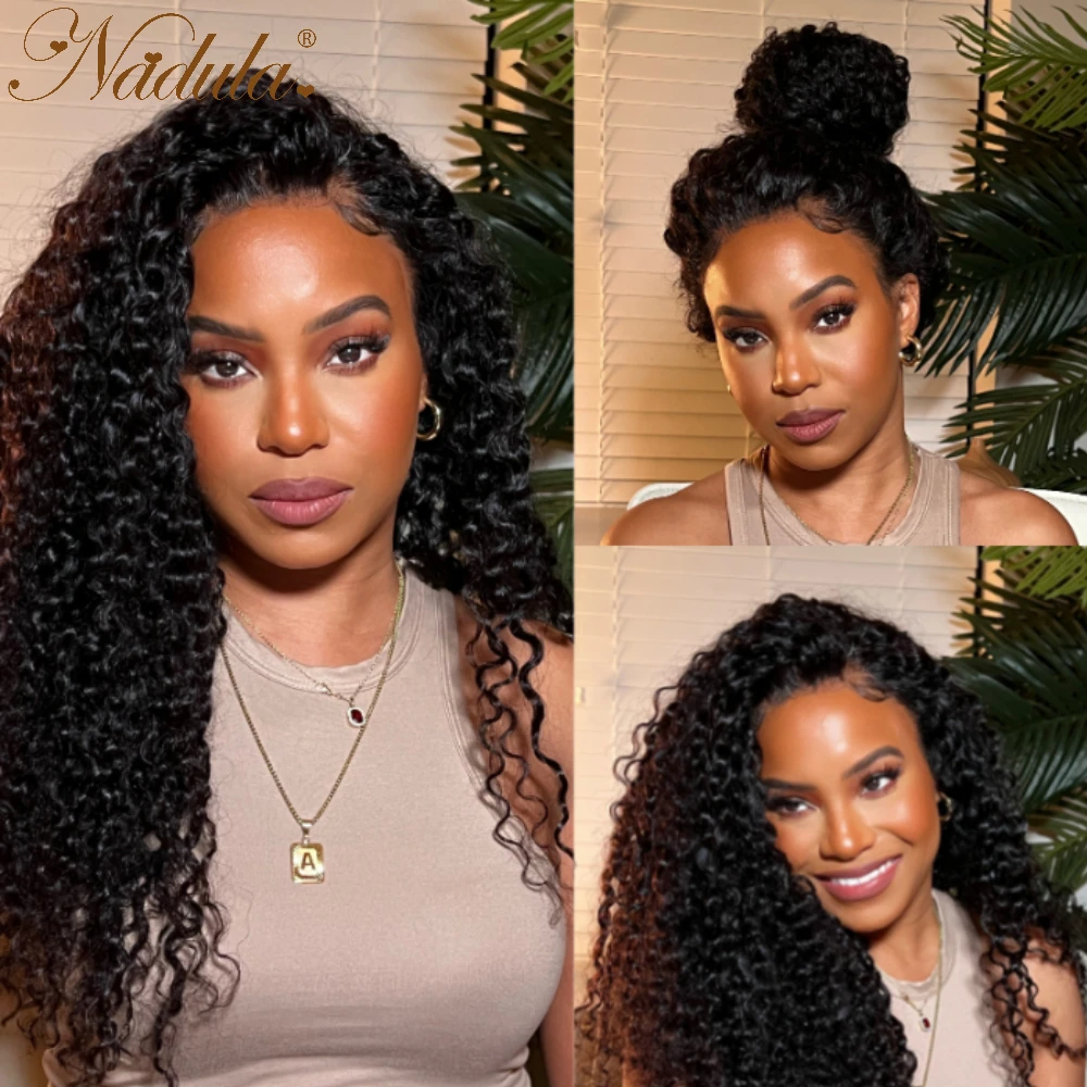 ND12A ペア Nadula Hair Curly Hair Wigs 13x4 Lace Frontal Wig With Kinky Edges