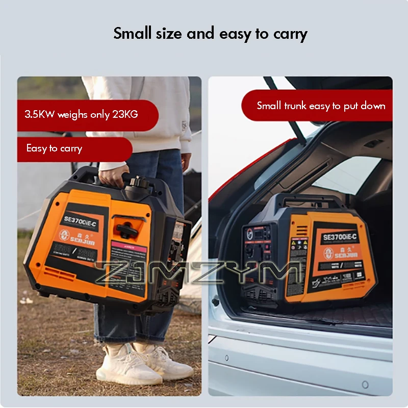 3500W Small Remote Start Generator 220V Portable Quiet Frequency Conversion Generator For Home And Outdoor Camping Charging