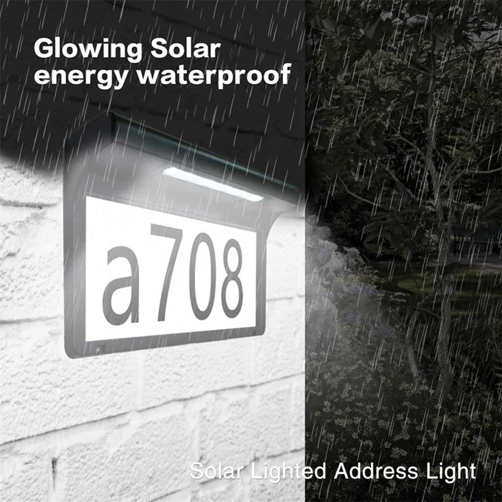 Solar Lights LED Outdoor Waterproof House Number Sign 3