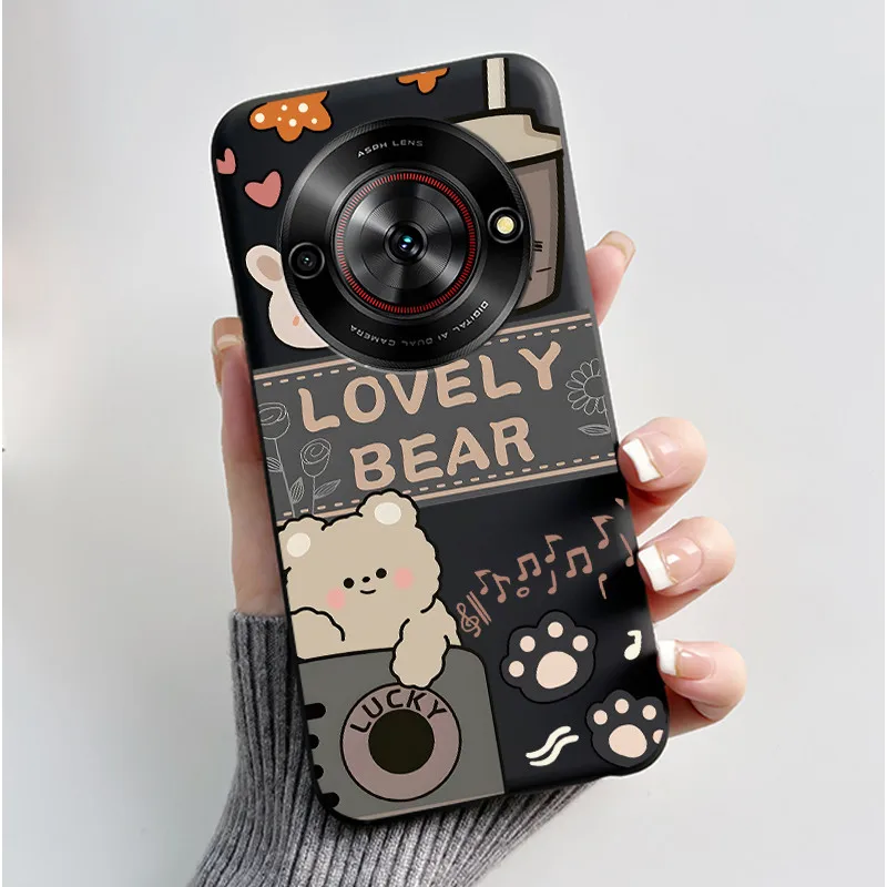 Aesthetic Cute Cat Fashion Shockproof Black Matte Soft TPU Phone Case
