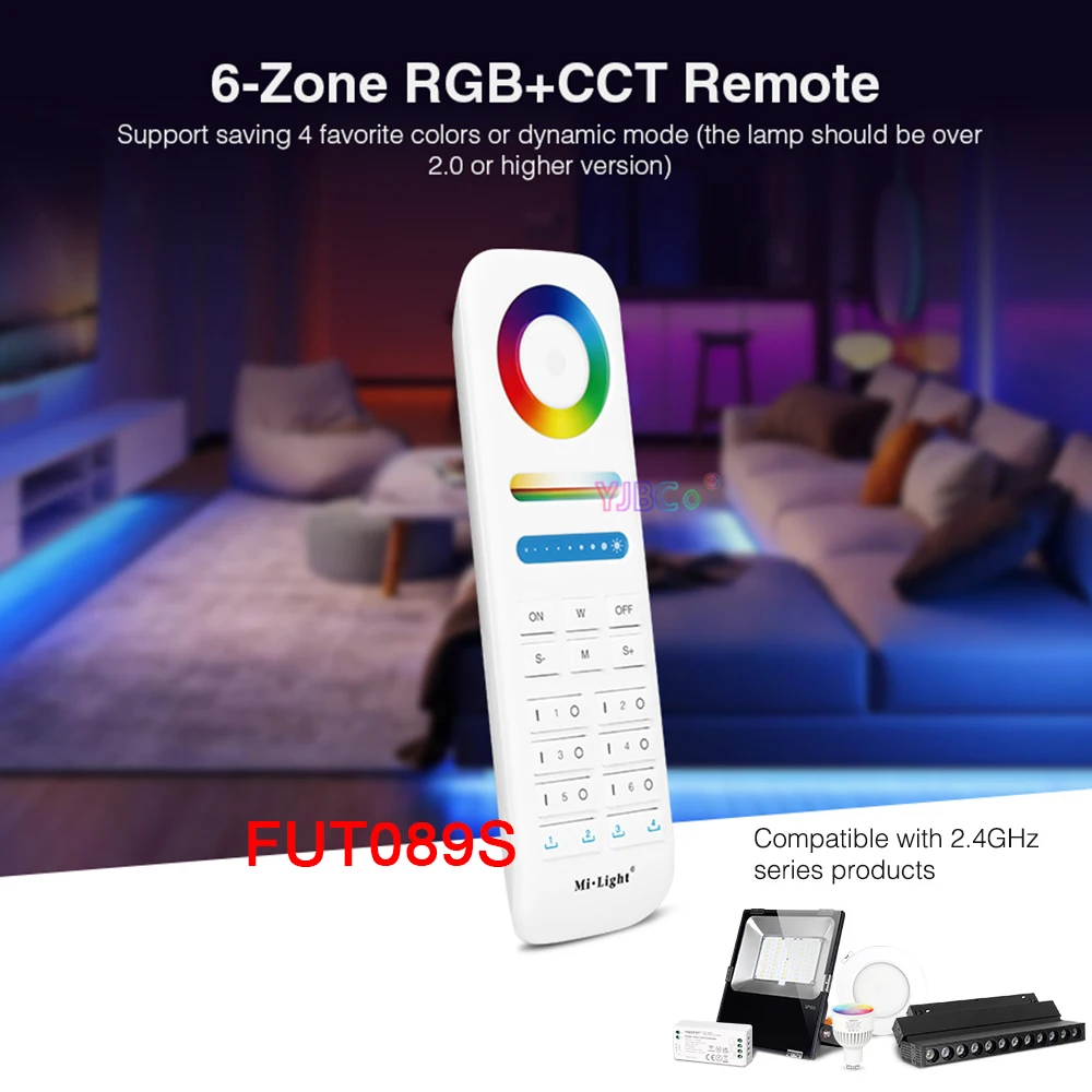 8-Zones RGB+CCT Smart Touch Remote LED Controller with Button