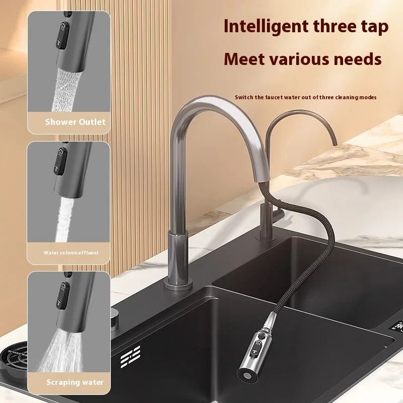 Water Catalyst sinks Stainless Steel Kitchen Sink Multifunctional Smart Double slot Purification Sterilized Fruit