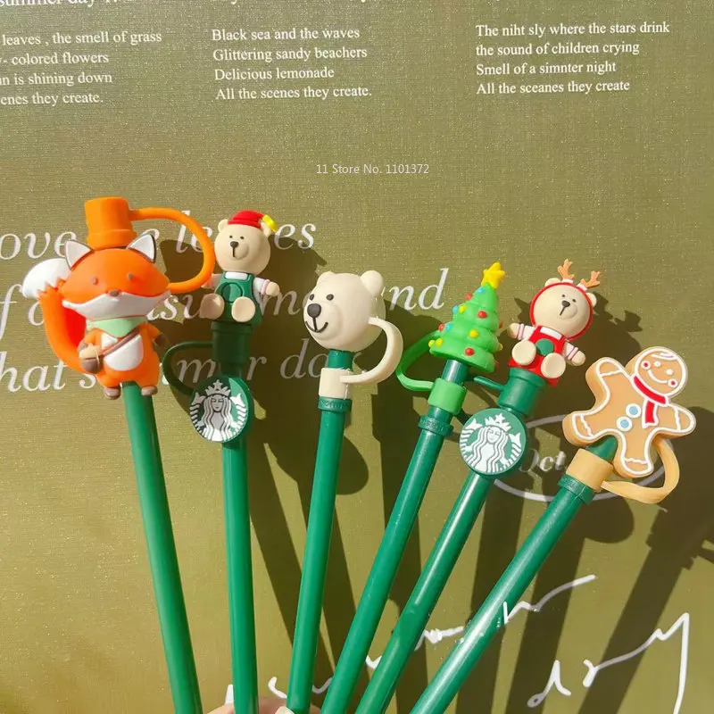 

Non-disposable Environmental Protection StrawStopper Silicone Durable Cartoon Dust Straw Stopper Durable CuteStraw CapCupSleeve