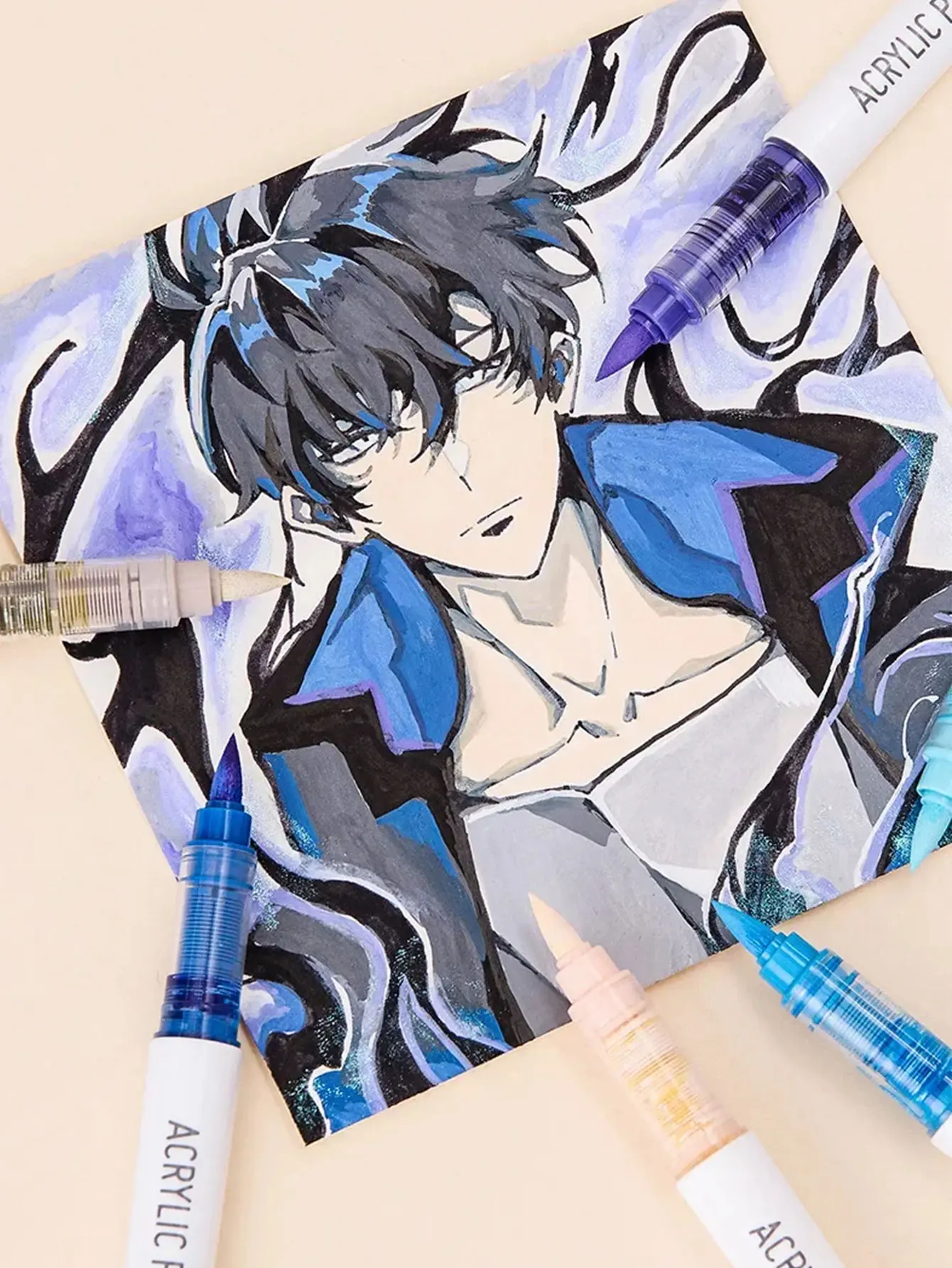 Languo 45-171 Colors Soft Brush Acrylic Marker Pen Set,DIY Hand