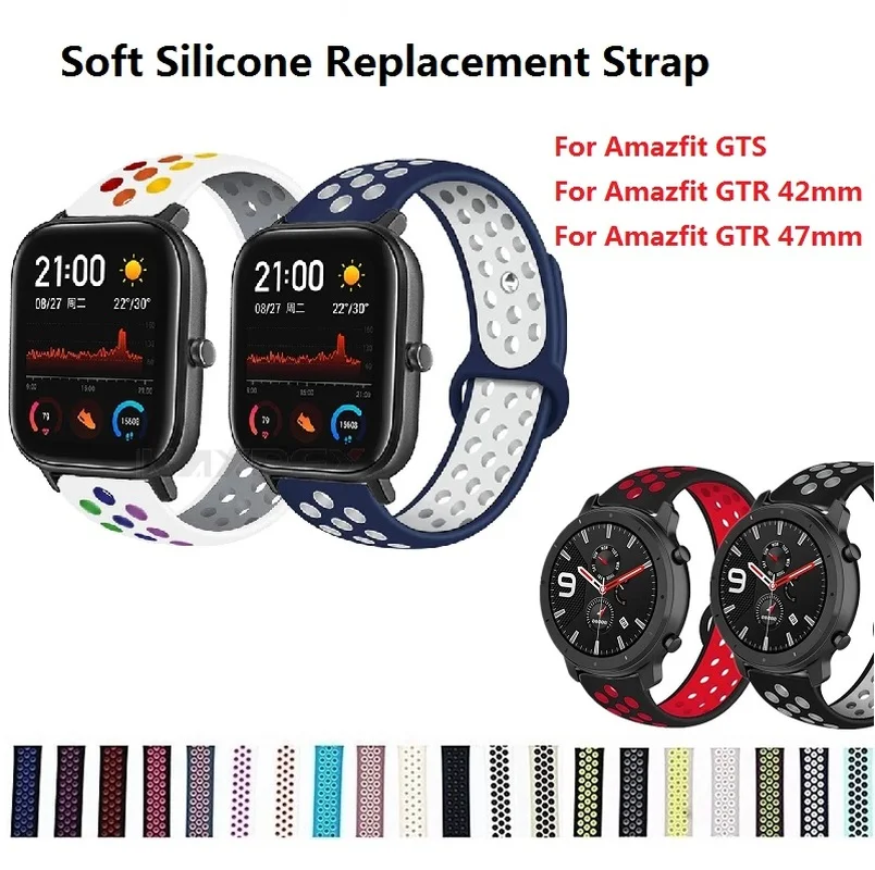 

Soft Silicone Replacement Watch Strap for Xiaomi Huami Amazfit GTS/ GTR 42MM/47MM Smart Watch Accessorry