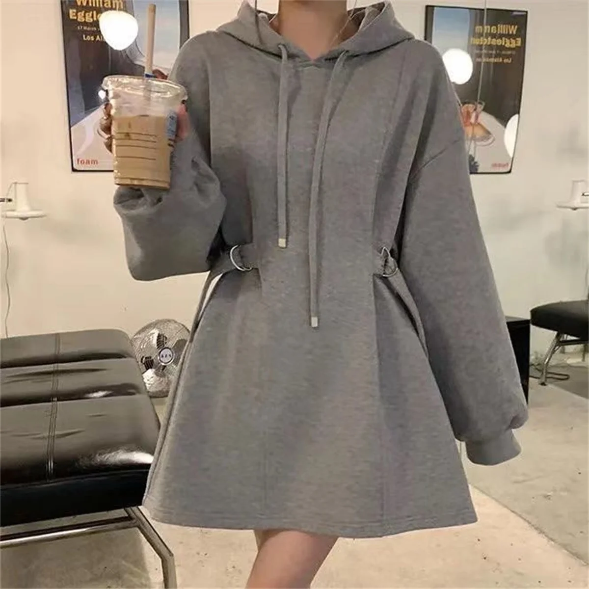 2025 Plus Size Waist Zipper Design Spring And Autumn Dressing Up Thin Hooded Coat Collection Casual Fashion Trends Versatile
