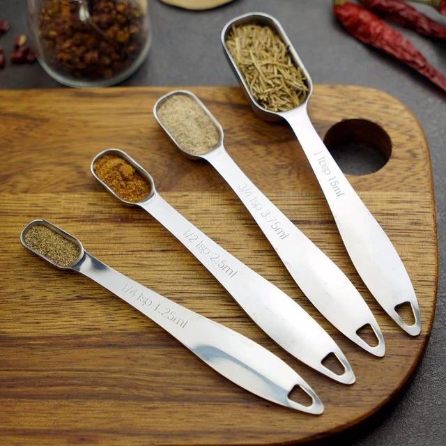 6Pcs Kitchen Measuring Spoon Set Stainless Steel Tablespoon Measuring Spoon  with Scale Sugar Coffee Scoop Baking Measuring Tools - AliExpress