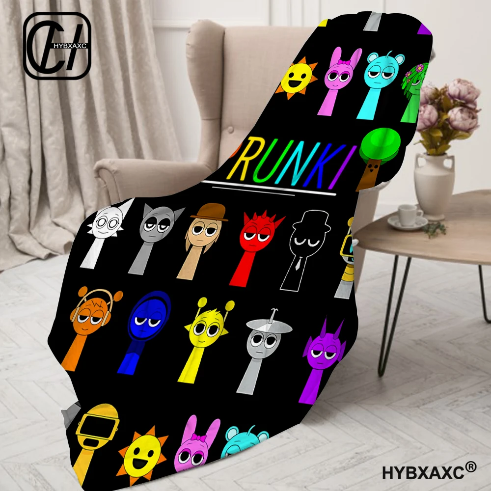 Sprunki Incredibox Blankets Coral Fleece Plush Summer Conditioning Game Lightweight Throw Blankets for Bed Car Bedding Throws 4