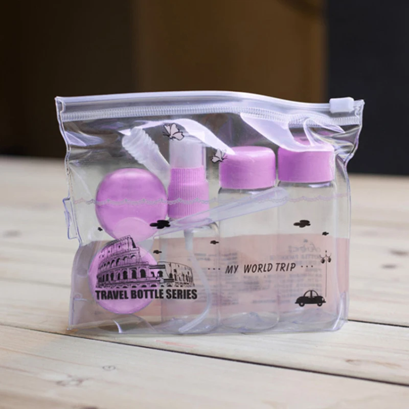 7pcs/Set Travel Mini Makeup Cosmetic Face Cream Pot Bottles Plastic Transparent Empty Eyeshadow Make Up Container Bottle
