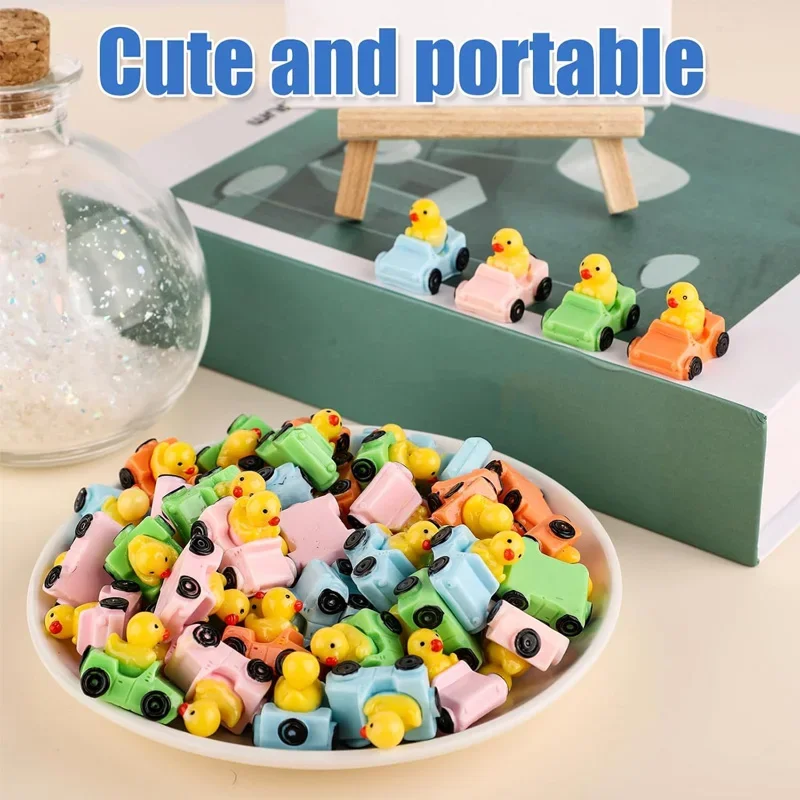 10/20/50pcs Mini Resin Ducks in Car Figurines, Cute Fairy Animals Miniatures, Micro Landscape DIY Craft Home Decoration Supplies 3