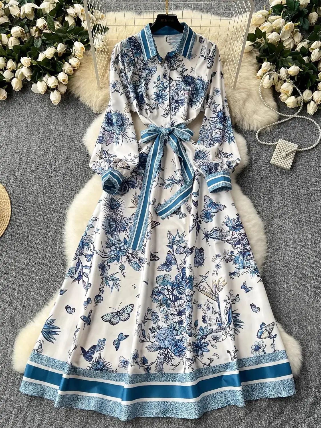 Grande Taille Vonda Robe Longue Chaude Robe De Vacances à Imprimé