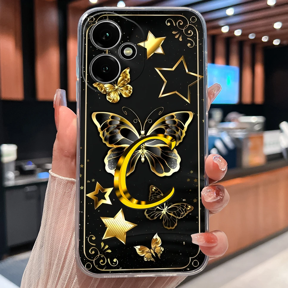 Luxury Letters Pattern Soft TPU Clear Silicone Anti-Drop Phone Case