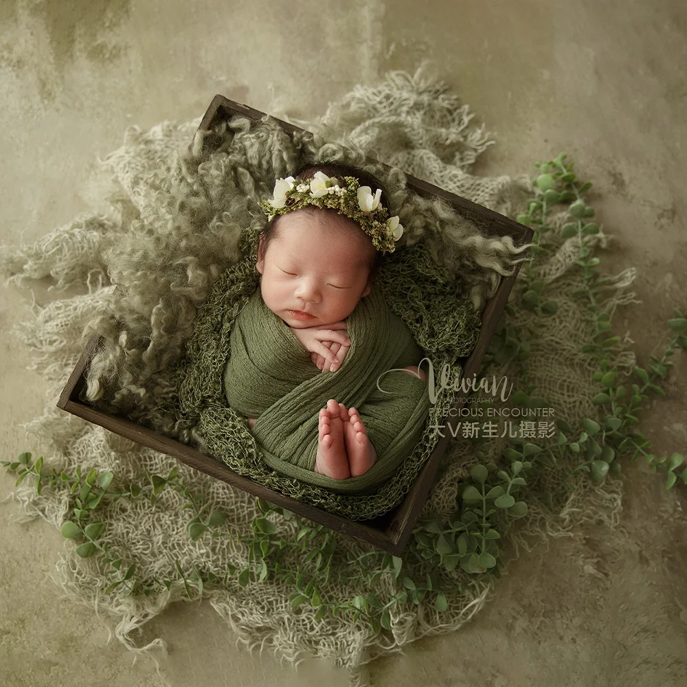 Реквизит для фотосъемки новорожденных 0-1 месяцев мягкий высокоэластичный головной убор масляная живопись фон