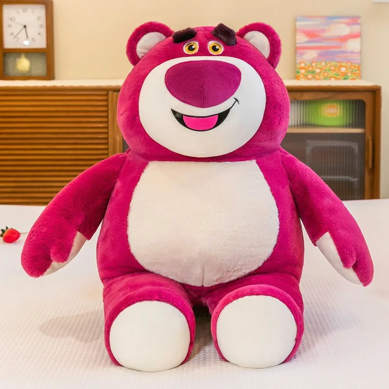 MINISO Cartoon Disney Toy Story Lotso Plush Toy Kawaii Strawberry Rose Lots-o-Huggin Bear Soft Stuffed Doll Couple Gift 5