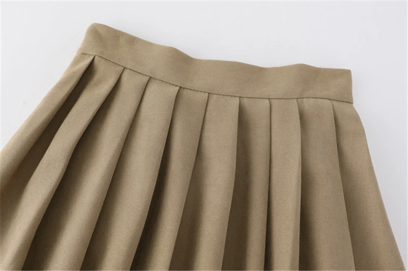 slazenger skort Solid Color Long Pleated Skirt Female  Fashion Vintage All-Match Women Jupe Spring Elegant Chic Ladies High Waist A line Skirt a line skirt