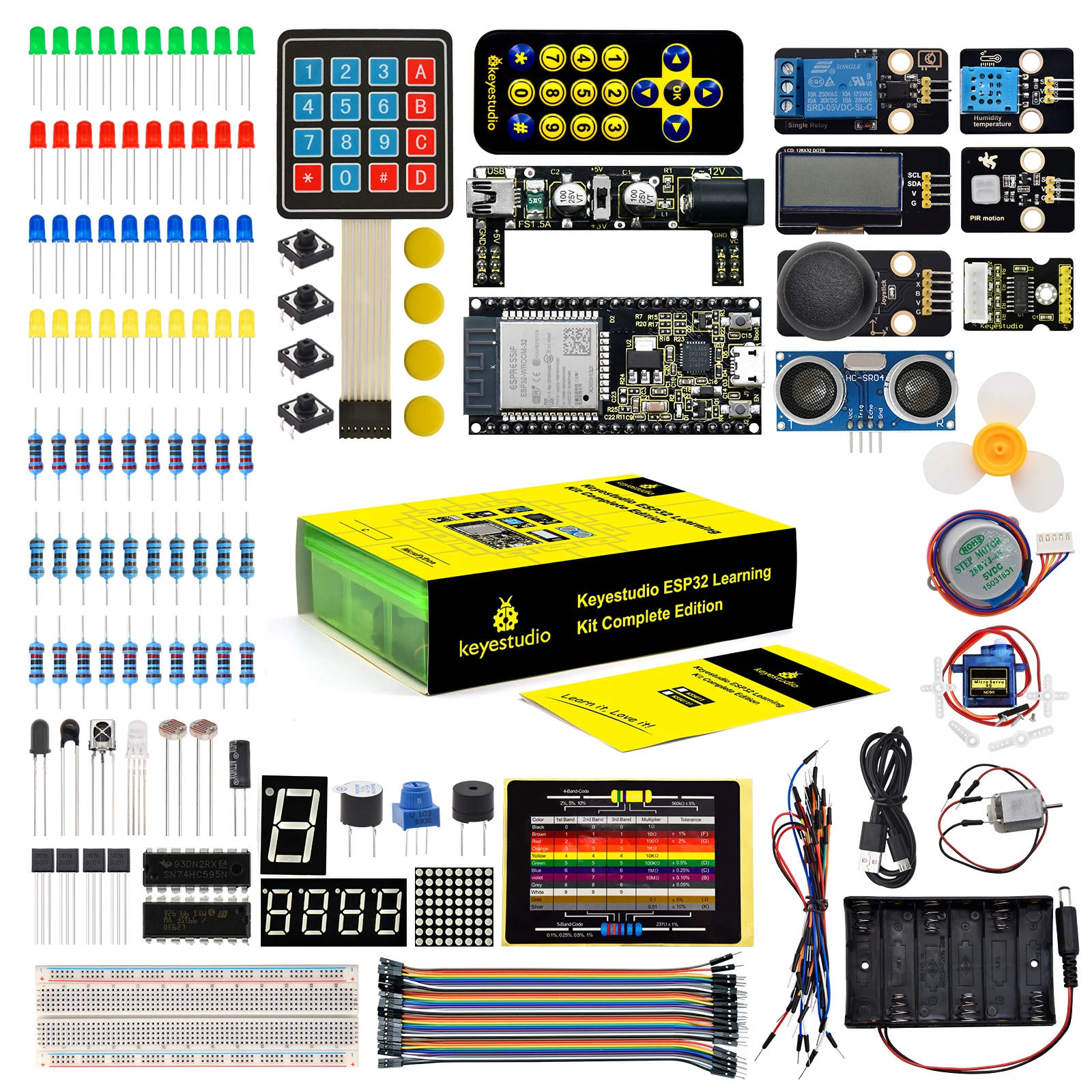 Keyestudio Complete  ESP32 Learning Kit +108 Project  For Arduino Starter Kit  Support Windows Raspberry Pi System Python  Kit