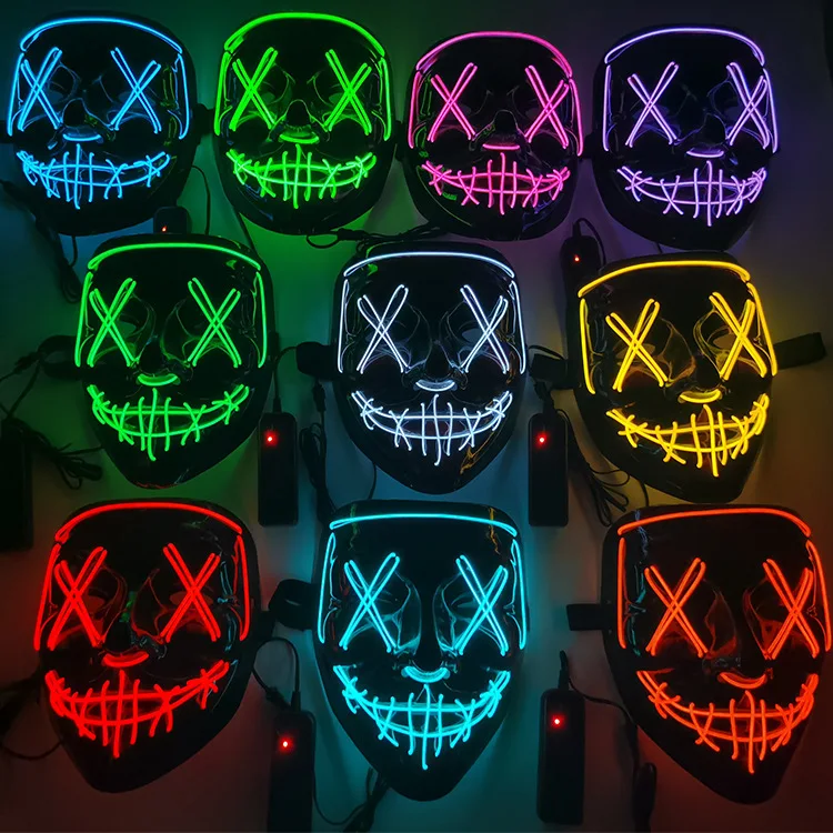 

Halloween luminous mask ghost step dance cold light mask