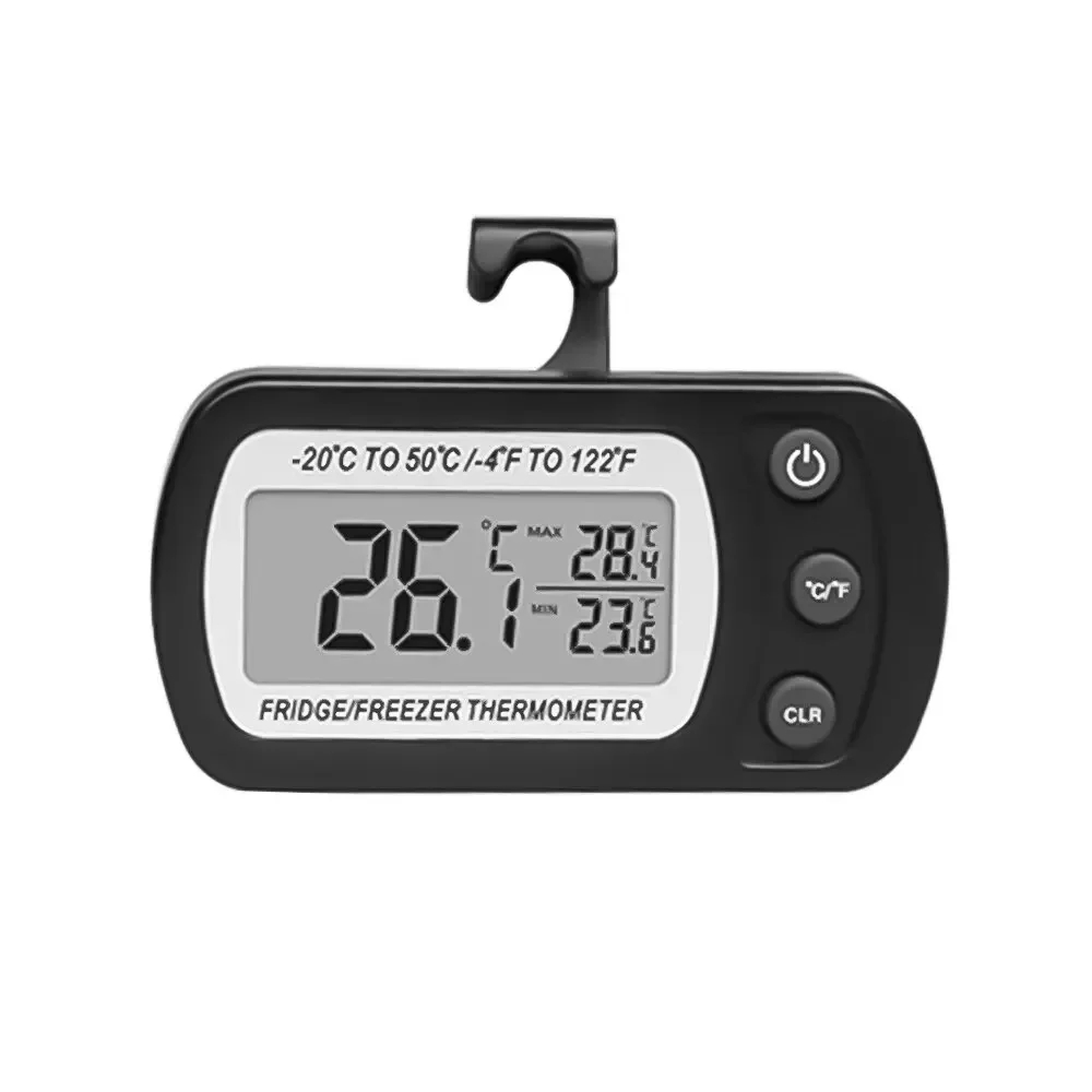 Refrigerator Thermometer Fridge Thermometer With Hook Anti-Humidity Electric LCD Display Digital Temperature Monitor