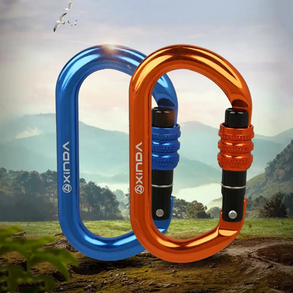 Enhanced Screw Lock Carabiner for Outdoor Rappelling and Climbing