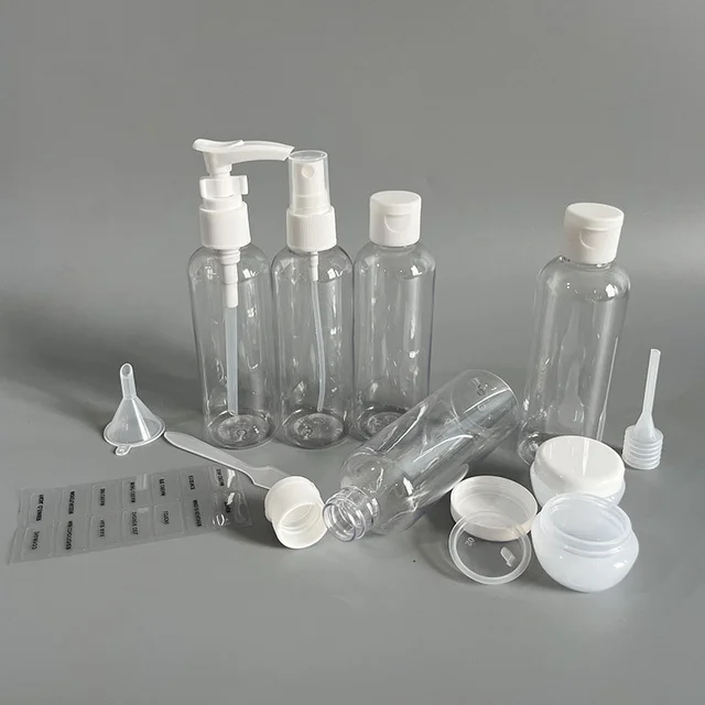 11PCS Travel Refillable Bottle Set Container Portable Cosmetic Lotion Toner Spray Shampoo Cream Tourism Supplies Set 3