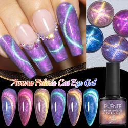 PUENTE Aurora Shell Thread Cat Magnetic Gel Nail Polish Semi-Permanent Nail Art 9D Glitter Pearl Cat Eye Gel Varnish Manicure