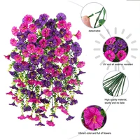 Artificial Hanging Flowers Morning Glory UV Resistant Yard Hanging Fake Plant Garden Wedding Party Decor Garden Balcony Supplies 6