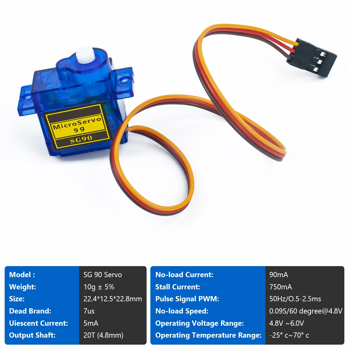 Servo Moteur Longruner SG90 9G Micro RC Pour Robot Hélicoptère Avion Servo Rc