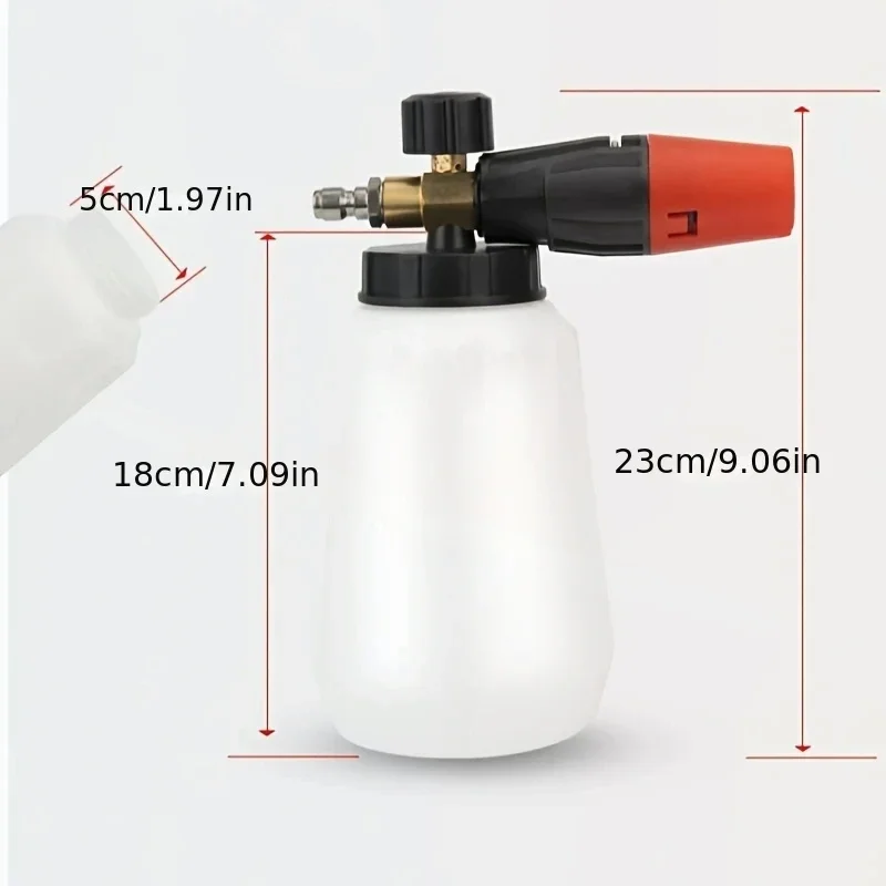 High Pressure PA Foam Cannon Brass Adjustable 5-Color Nozzles Car Home Cleaning Kit 2