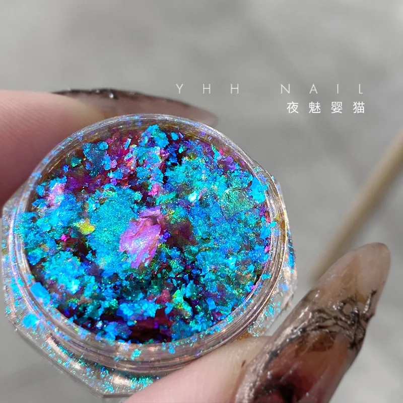 12 Colors chameleon glitter flakes for manicure