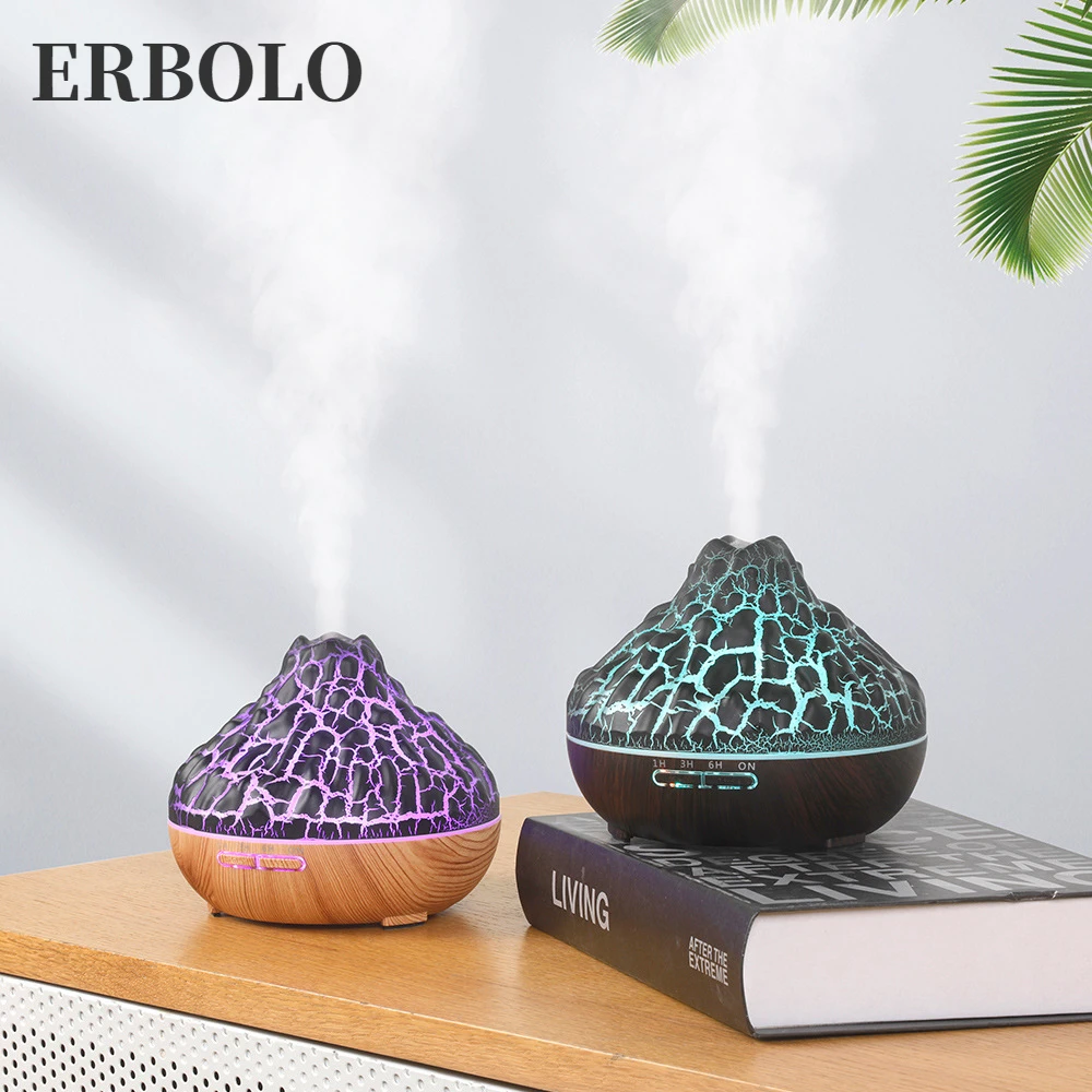 

LED Volcano Aromatherapy Machine Intelligent Wood Grain Aromatherapy Machine Household Humidifier Anti Dry Burning