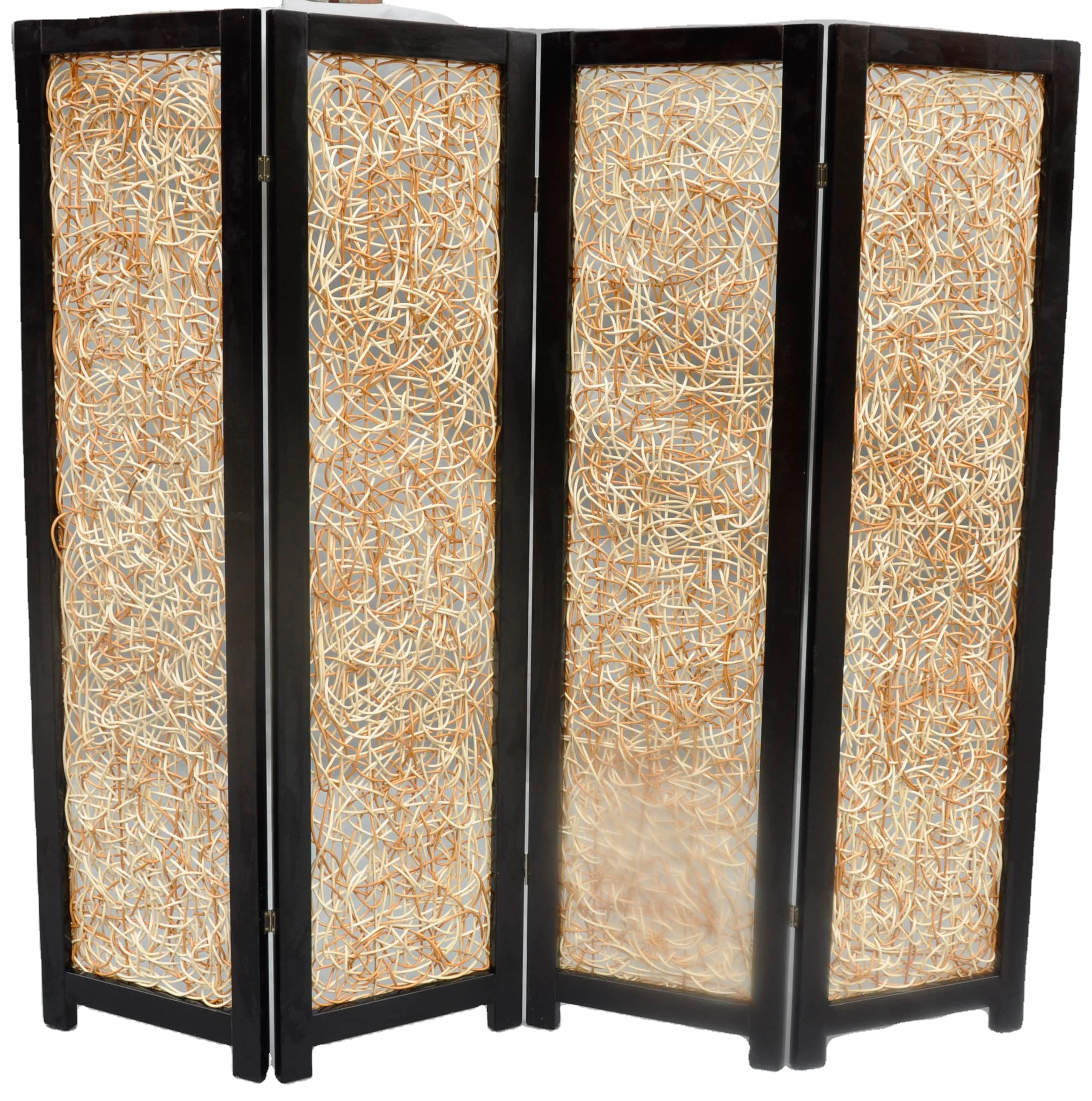 

4 Panels Handwoven Foldable Room Divider