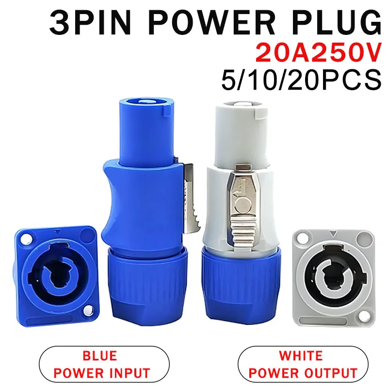Masculino e Feminino Plug Socket Screen Conector de Alimentação Grande Corrente Iluminação Palco Conexão de Alimentação Pinos 20a 250v Nac3fca Nac3fcb
